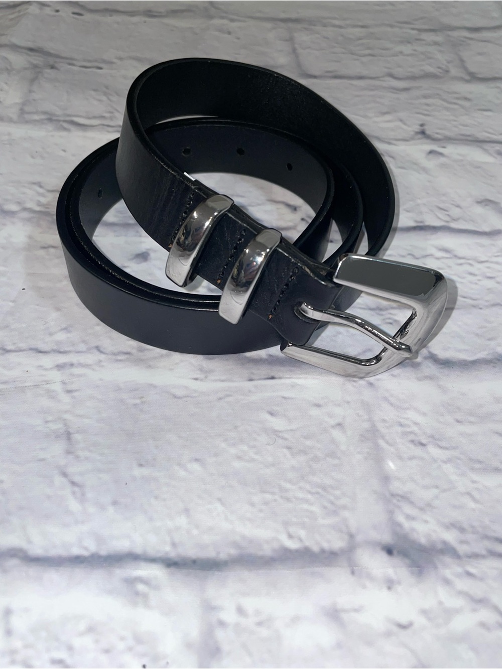 Banana Republic Angolo Black Leather Belt - Medium